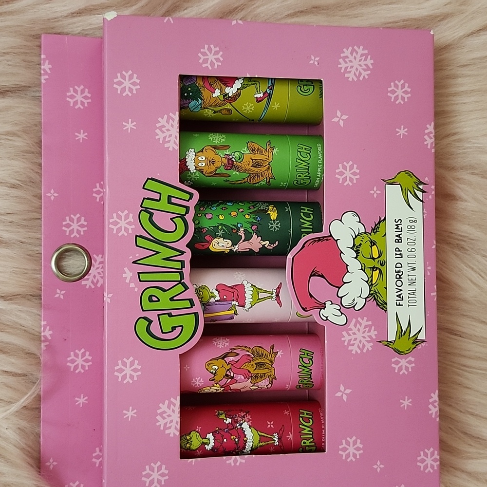 Brand New TASTE BEAUTY THE GRINCH FLAVORED LIP BALMS-6CT